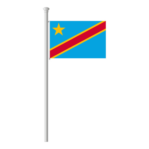 Demokratische Republik Kongo Flagge Querformat
