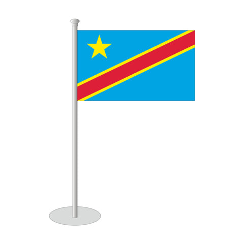 Demokratische Republik Kongo Tischfähnchen