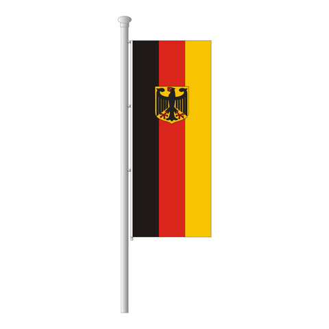 Deutschland mit Wappen Hissfahne im Hochformat