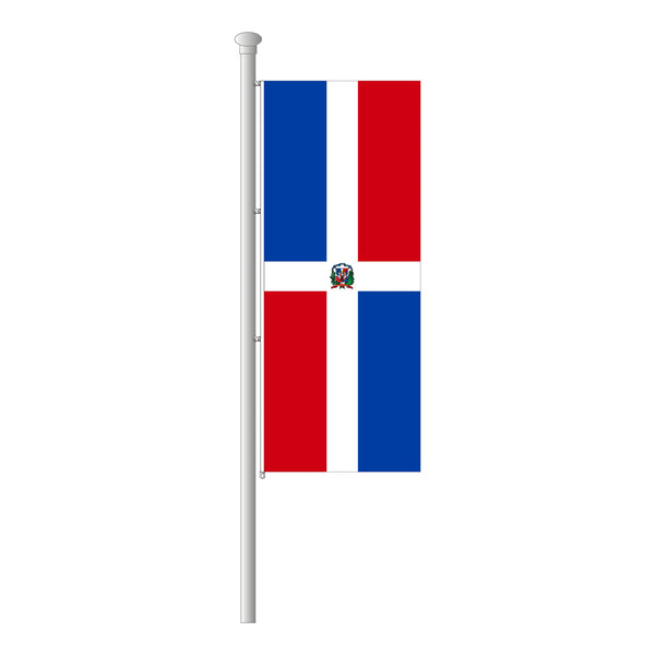 Dominikanische Republik Hissfahne im Hochformat