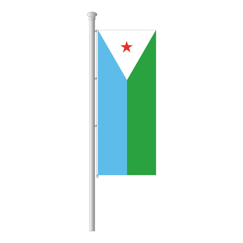 Dschibuti Hissfahne im Hochformat