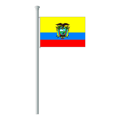 Ecuador mit Wappen Flagge Querformat