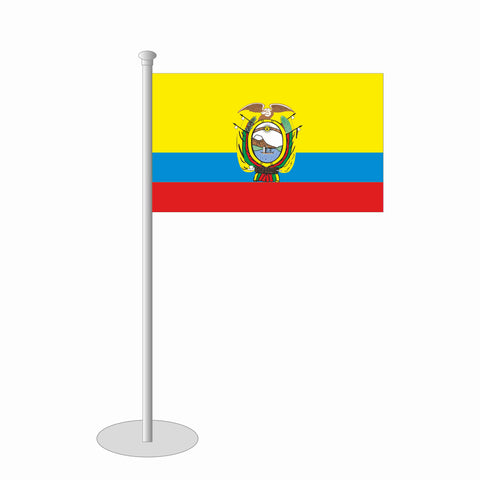Ecuador mit Wappen Tischfähnchen