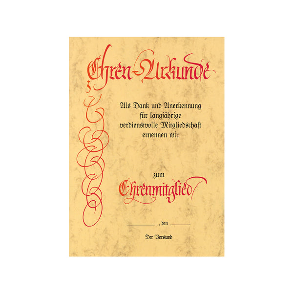 Ehrenurkunde mit Lagertext Nr. 03