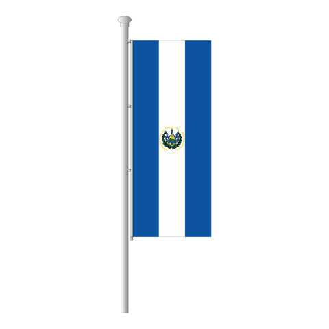 El Salvador mit Wappen Hissfahne im Hochformat