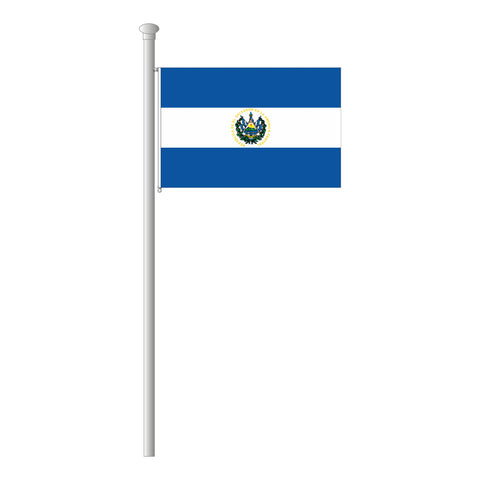 El Salvador mit Wappen Flagge Querformat