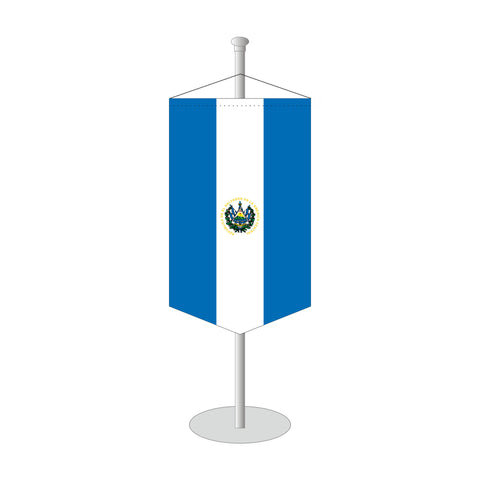 El Salvador mit Wappen Tischbanner