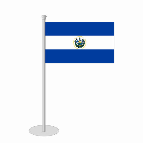 El Salvador mit Wappen Tischfähnchen