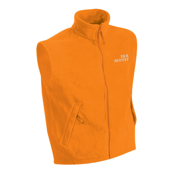 Orangefarbene Herren-Weste aus Fleece