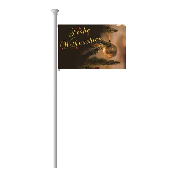 Hissflagge im Querformat "Frohe Weihnachten" Weihnachtsbaum