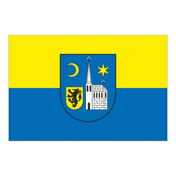 Flagge der Gemeinde Jüchen mit Wappen