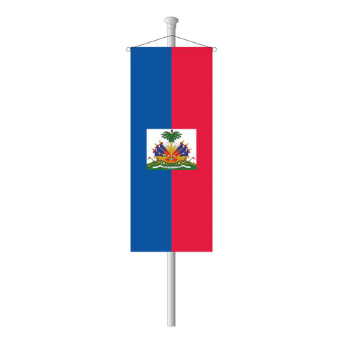 Haiti mit Wappen Bannerfahne