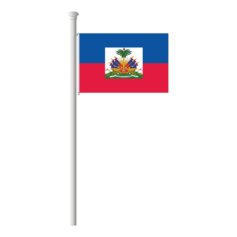 Haiti mit Wappen Flagge Querformat