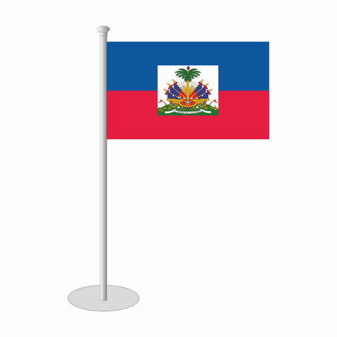 Haiti mit Wappen Tischfähnchen