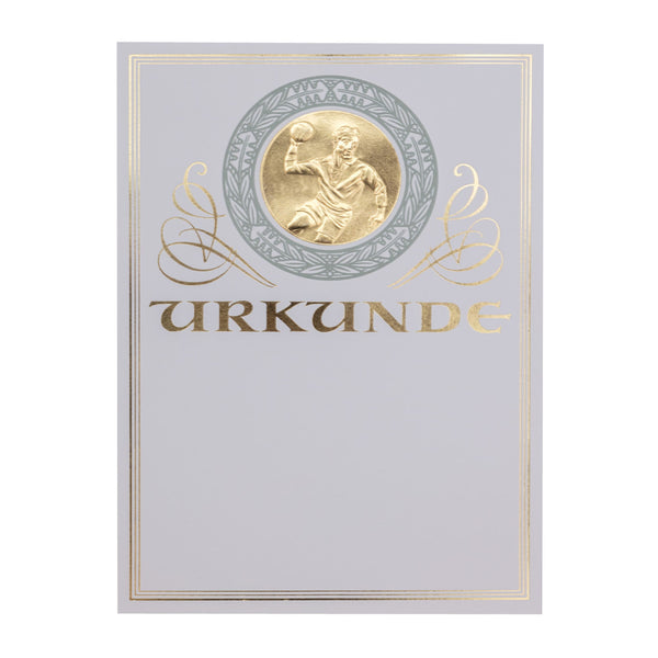 Urkunde Goldfolie Handballmotiv
