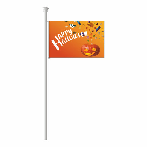 Hissflagge im Querformat "Happy Halloween - Kürbis"