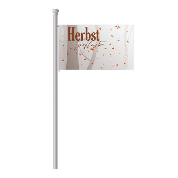 Hissflagge im Querformat "Herbst geflüster - Laub fällt"