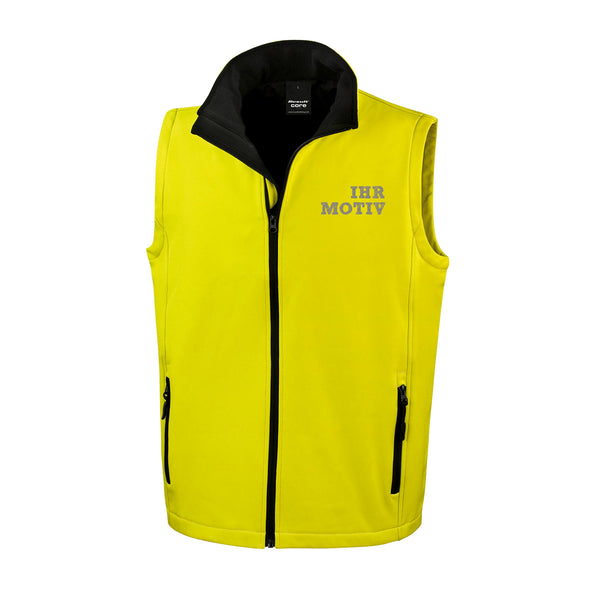 Herren Softshellweste mit Bestickung Ihres Motives an der linken Brustseite