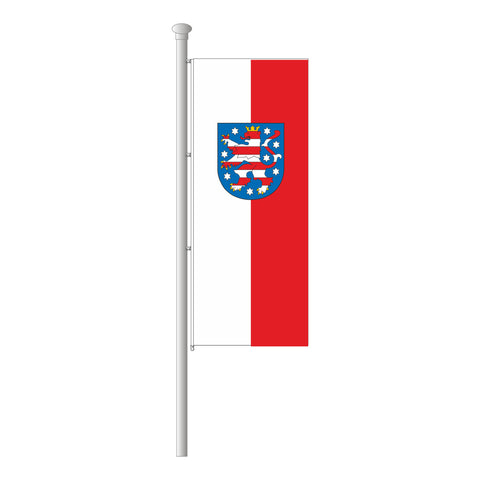 Thüringen mit Wappen Hissfahne im Hochformat