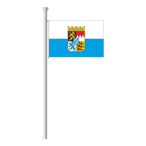 Bayern weiß-blau mit Wappen Flagge Querformat – Fahnen Koessinger GmbH