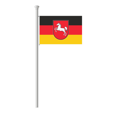 Niedersachsen mit Wappen Flagge Querformat