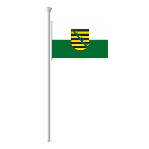 Sachsen mit Wappen Flagge Querformat