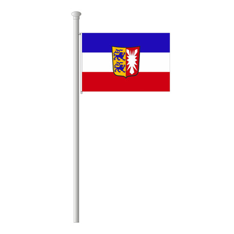 Schleswig-Holstein mit Wappen Flagge Querformat