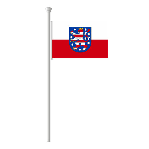 Thüringen mit Wappen Flagge Querformat