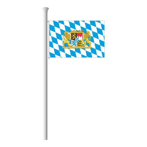 Flagge bayerische Raute - weiß/blau mit Wappen und Löwen