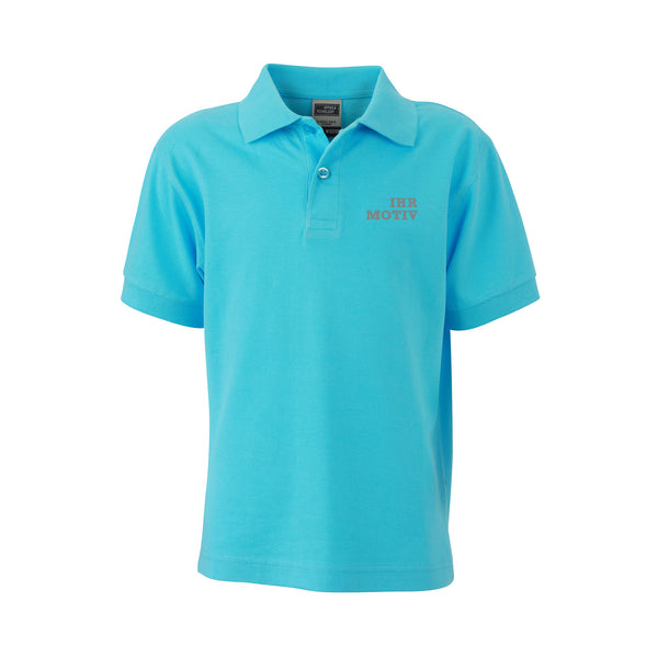 pacific-blaues Poloshirt für Jungen und Mädchen, passend zu den Polos für Erwachsene