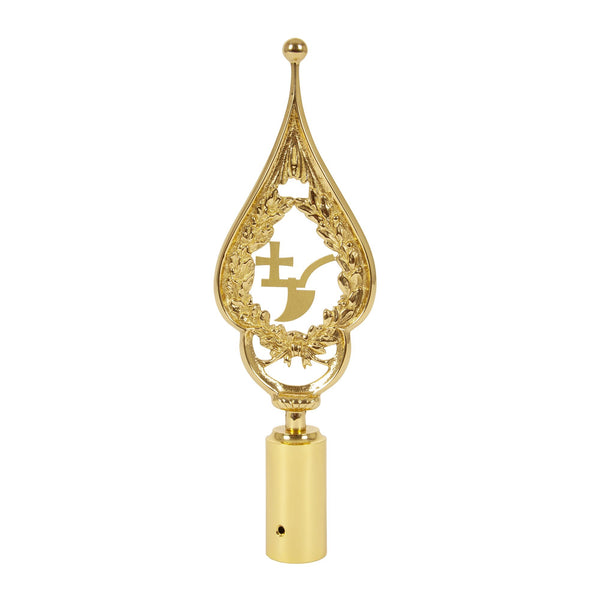 Sakrale Fahnenspitze KLJB mit Kreuz und Pflug