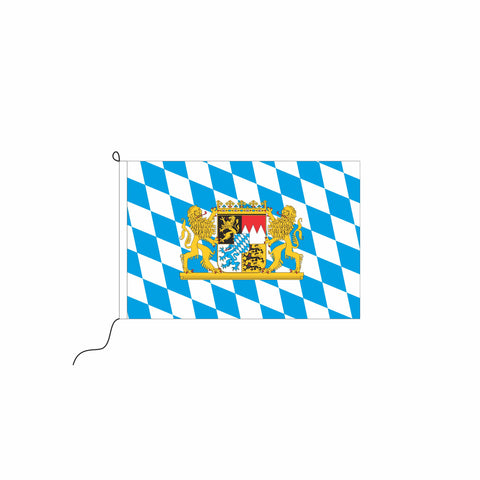 Kleinfahne Bayern, bayerische Raute mit Wappen und Löwen