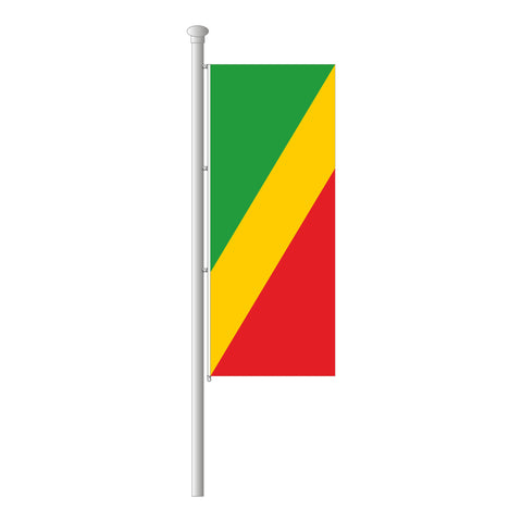Republik Kongo Hissfahne im Hochformat