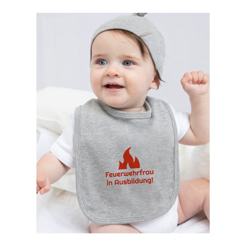 Baby Lätzchen - Feuerwehrfrau in Ausbildung