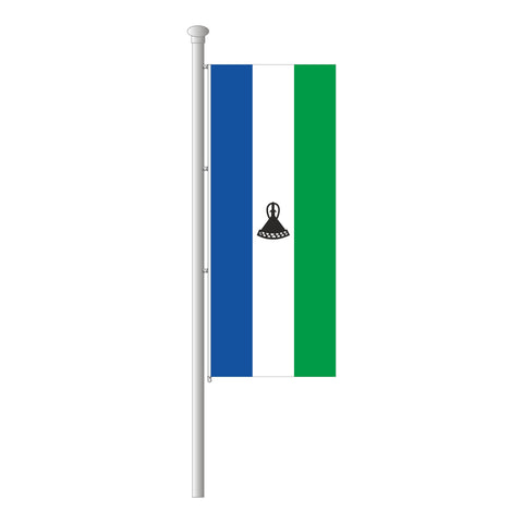 Lesotho Hissfahne im Hochformat