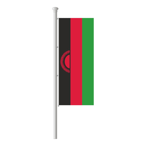 Malawi Hissfahne im Hochformat