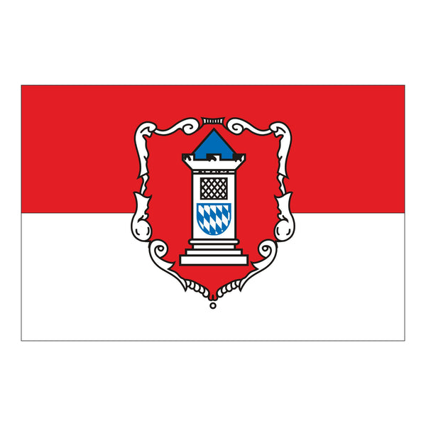 Fahne des Marktes Kirchenthumbach mit Gemeindewappen