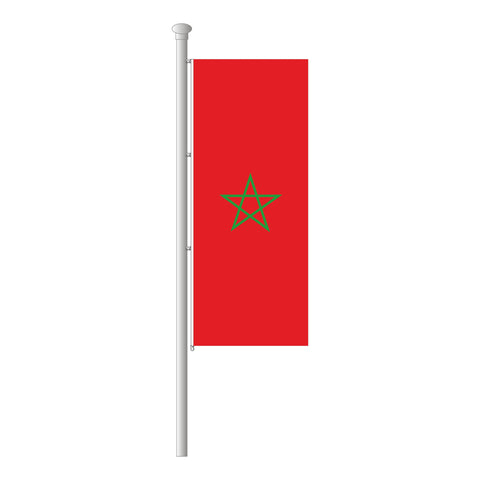 Marokko Hissfahne im Hochformat