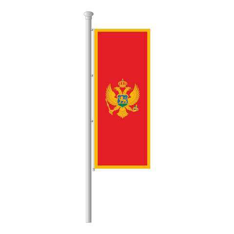 Montenegro Hissfahne im Hochformat