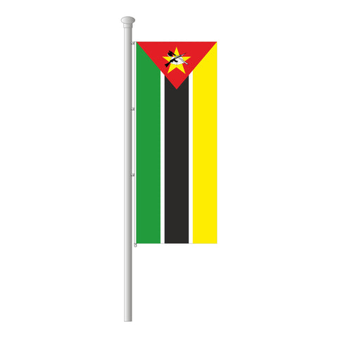Mosambik Hissfahne im Hochformat
