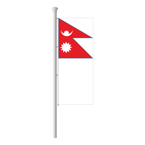 Nepal Hissfahne im Hochformat