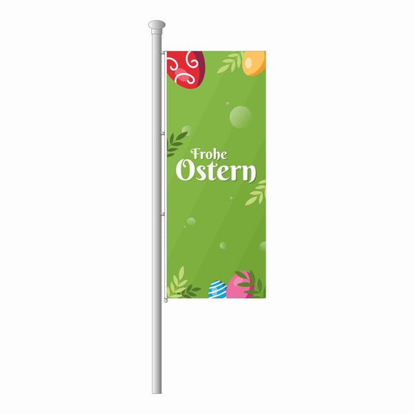 Osterfahne - frohe Ostern Hissfahne im Hochformat