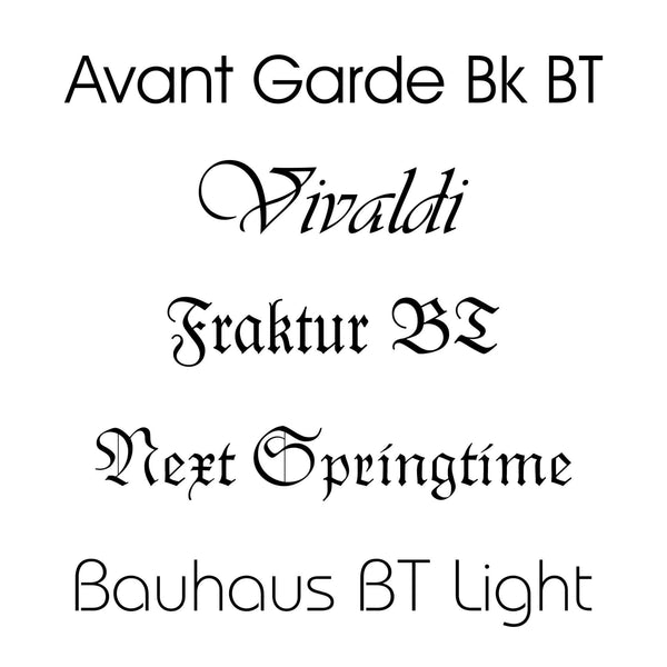 Schriftarten für die Outdoor-Urkunden