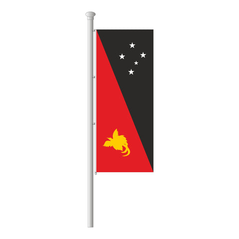 Papua-Neuguinea Hissfahne im Hochformat