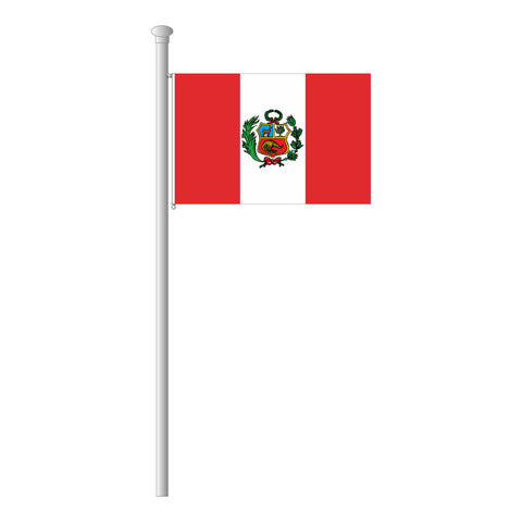 Peru mit Wappen Flagge im Querformat