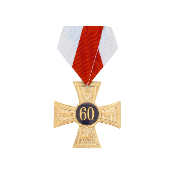 Feuerwehr Ehrenkreuz in Gold mit Zahl 60