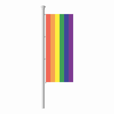 Hissfahne im Hochformat in 6 Farben - Regenbogenfahne