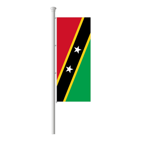 St. Kitts und Nevis Hissfahne im Hochformat