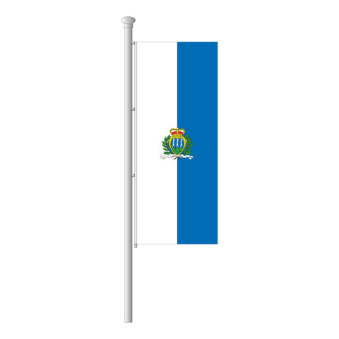 San Marino mit Wappen Hissfahne im Hochformat