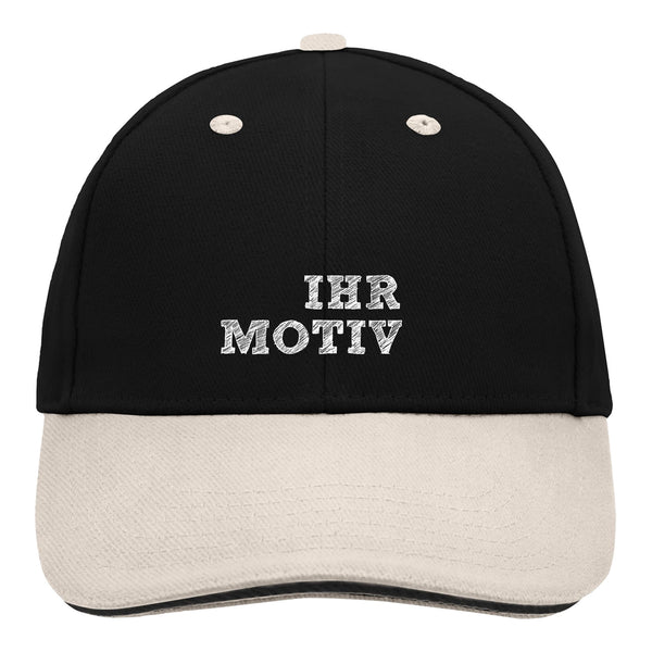 Super heavy brushed Cotton Cap mit farbig abgsetzter Paspel im Schild